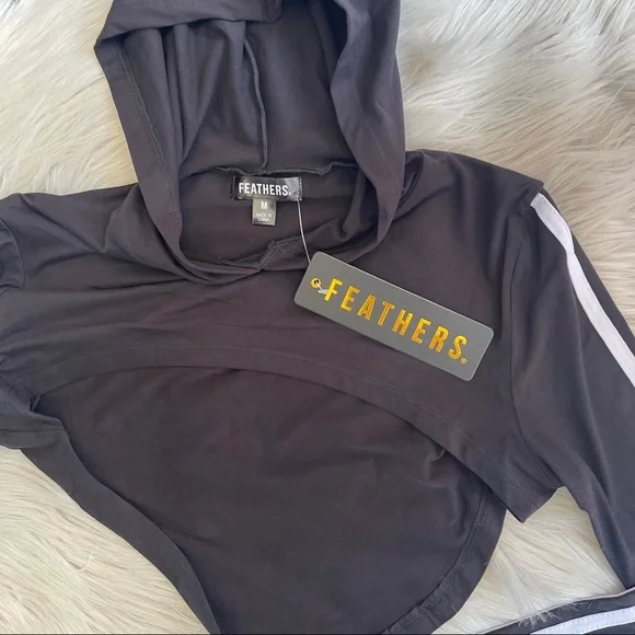 NWT ⭐️ Super Cropped Track Hoodie Sz SMALL - Picture 3 of 5